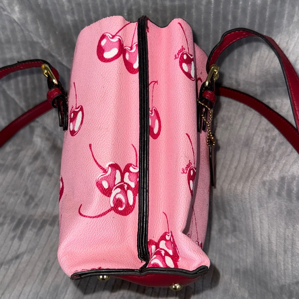 Coach Pink Tote with Cherry Design - Picture 12 of 13